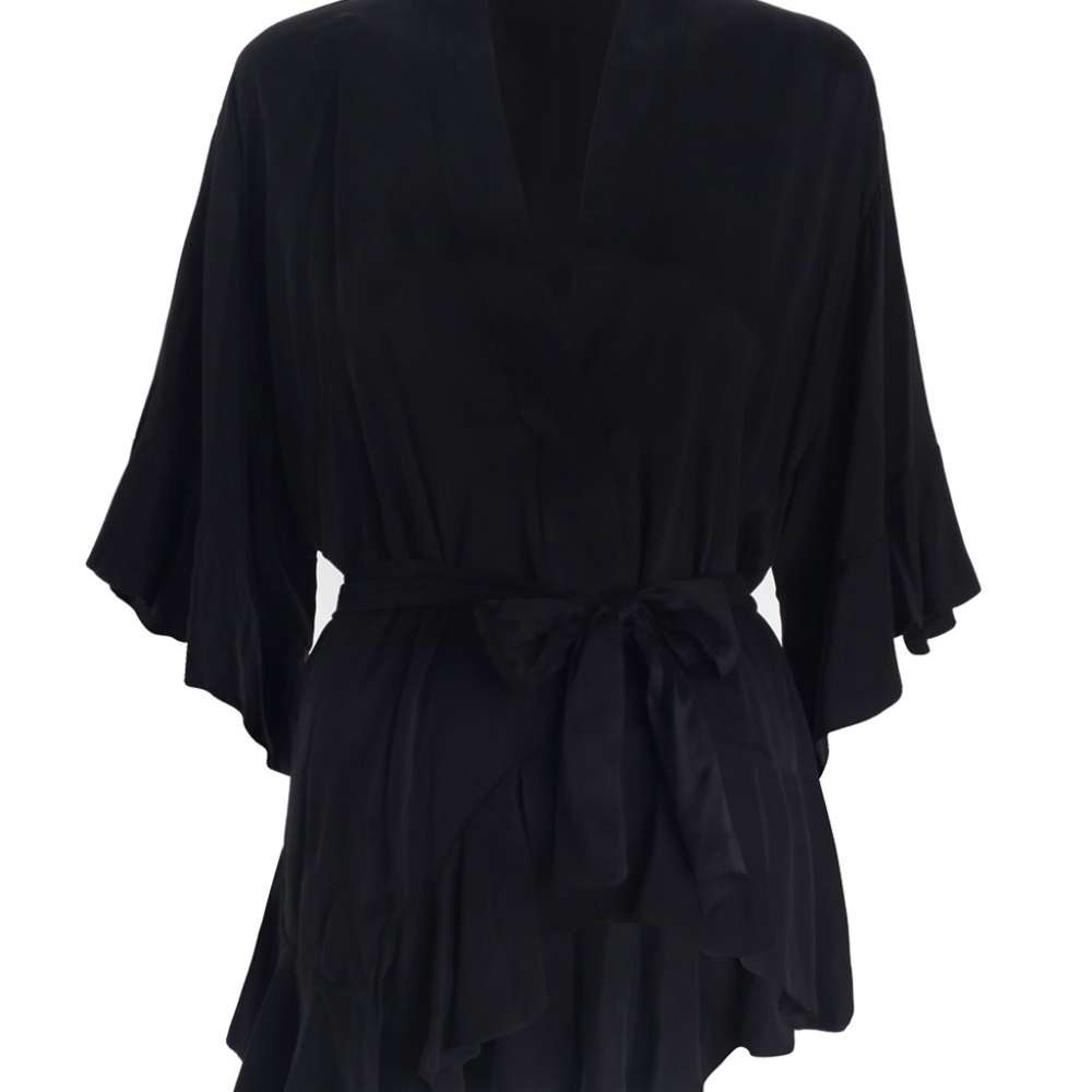 NWT Zimmermann Empire Sueded Robe Top-Black - Picture 2 of 7